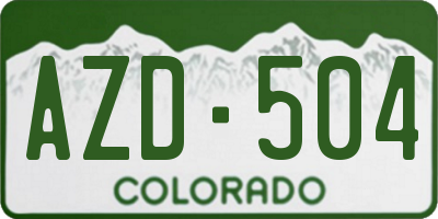 CO license plate AZD504