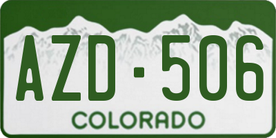 CO license plate AZD506