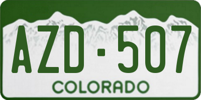 CO license plate AZD507