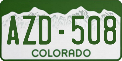 CO license plate AZD508