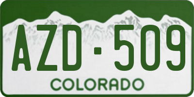 CO license plate AZD509