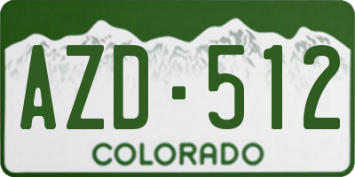 CO license plate AZD512