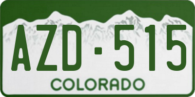 CO license plate AZD515