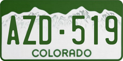 CO license plate AZD519