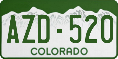 CO license plate AZD520