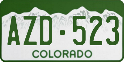 CO license plate AZD523