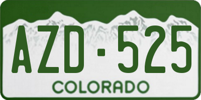 CO license plate AZD525