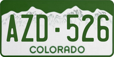 CO license plate AZD526