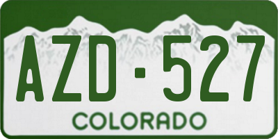CO license plate AZD527