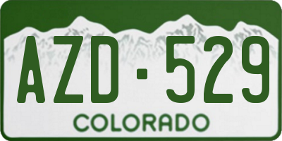 CO license plate AZD529