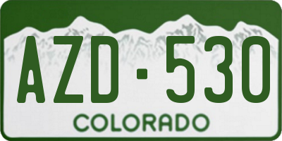 CO license plate AZD530