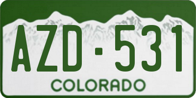 CO license plate AZD531