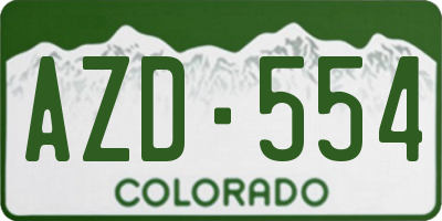 CO license plate AZD554