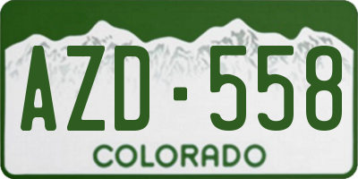 CO license plate AZD558