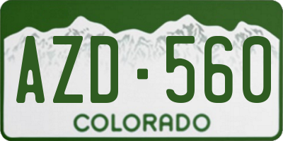 CO license plate AZD560