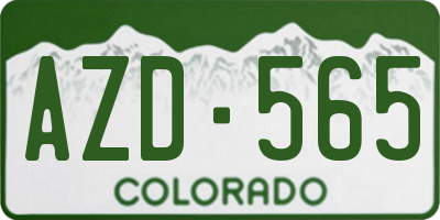 CO license plate AZD565