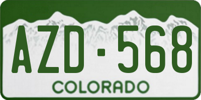 CO license plate AZD568