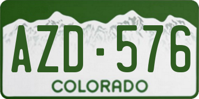 CO license plate AZD576