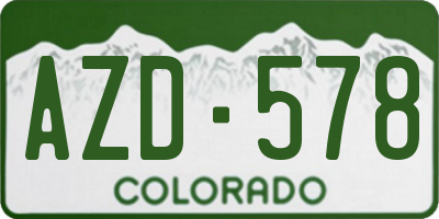 CO license plate AZD578