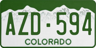 CO license plate AZD594