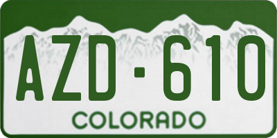 CO license plate AZD610