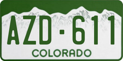 CO license plate AZD611