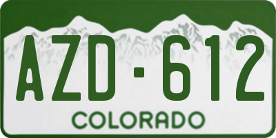 CO license plate AZD612