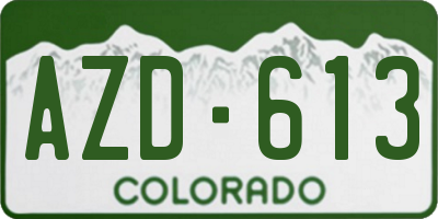 CO license plate AZD613