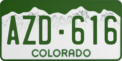 CO license plate AZD616