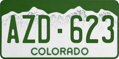 CO license plate AZD623