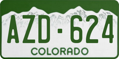 CO license plate AZD624