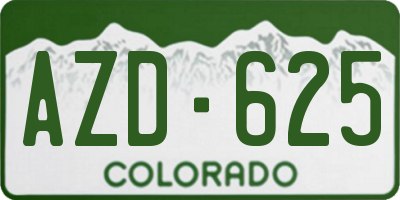 CO license plate AZD625