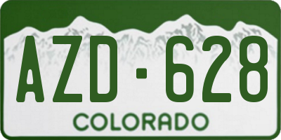 CO license plate AZD628