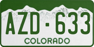 CO license plate AZD633