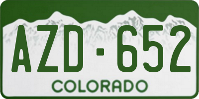 CO license plate AZD652