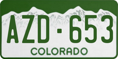 CO license plate AZD653
