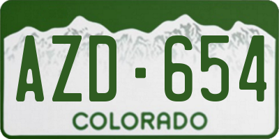 CO license plate AZD654