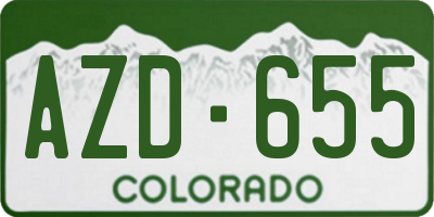 CO license plate AZD655