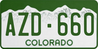 CO license plate AZD660