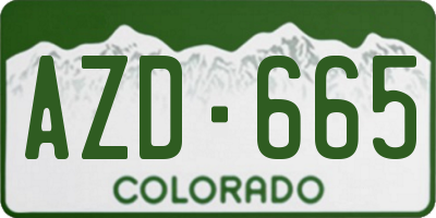 CO license plate AZD665