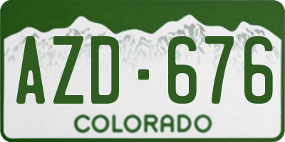 CO license plate AZD676