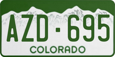 CO license plate AZD695