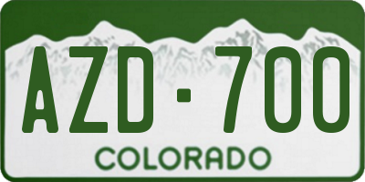 CO license plate AZD700