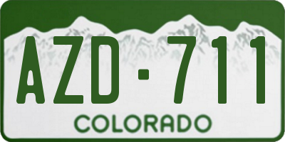 CO license plate AZD711