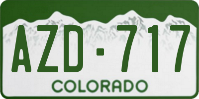 CO license plate AZD717