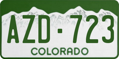 CO license plate AZD723