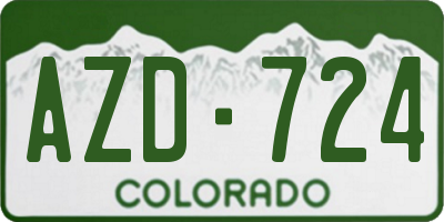 CO license plate AZD724