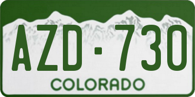 CO license plate AZD730