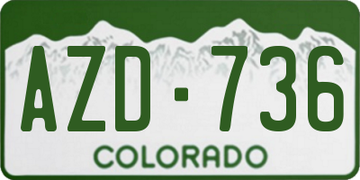CO license plate AZD736