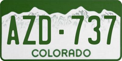 CO license plate AZD737